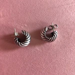 Authentic David Yurman puff hoop earrings